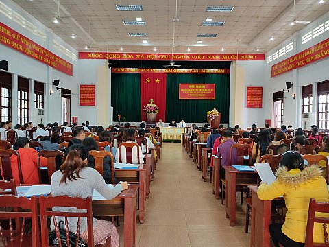 UBND huyện tổ chức Hội nghị tổng kết công tác BHYT học sinh năm học 2019-2020, sơ kết công tác đại lý thu BHXH, BHYT 9 tháng đầu năm 2020