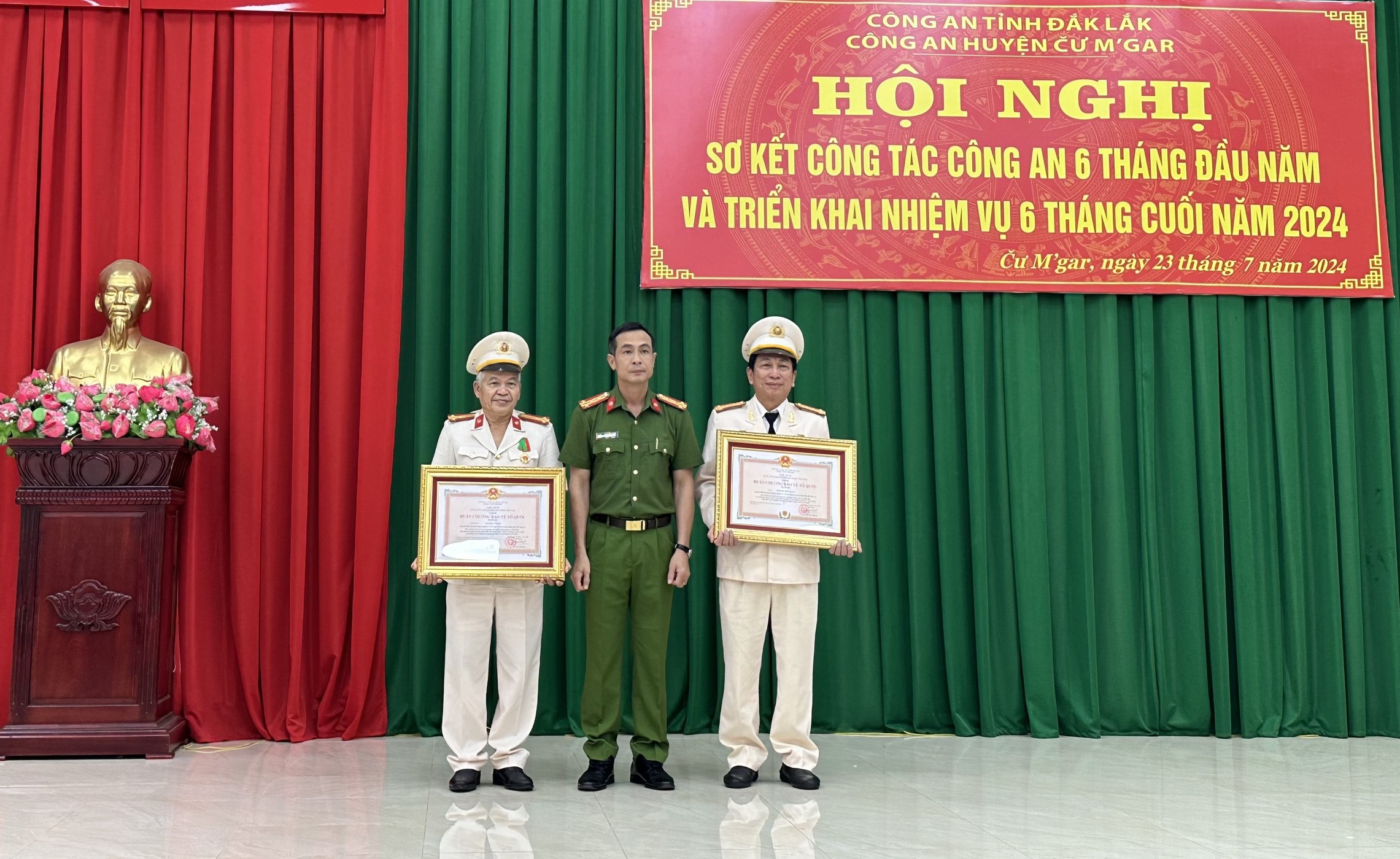 Công an huyện Čư M'gar sơ kết 06 tháng đầu năm và triển khai nhiệm vụ 06 tháng cuối năm 2024