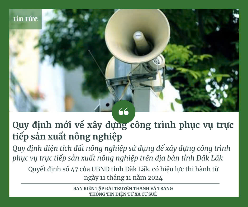 Quy định mới về xây dung công trình phục vụ trực tiếp sản xuất nông nghiệp