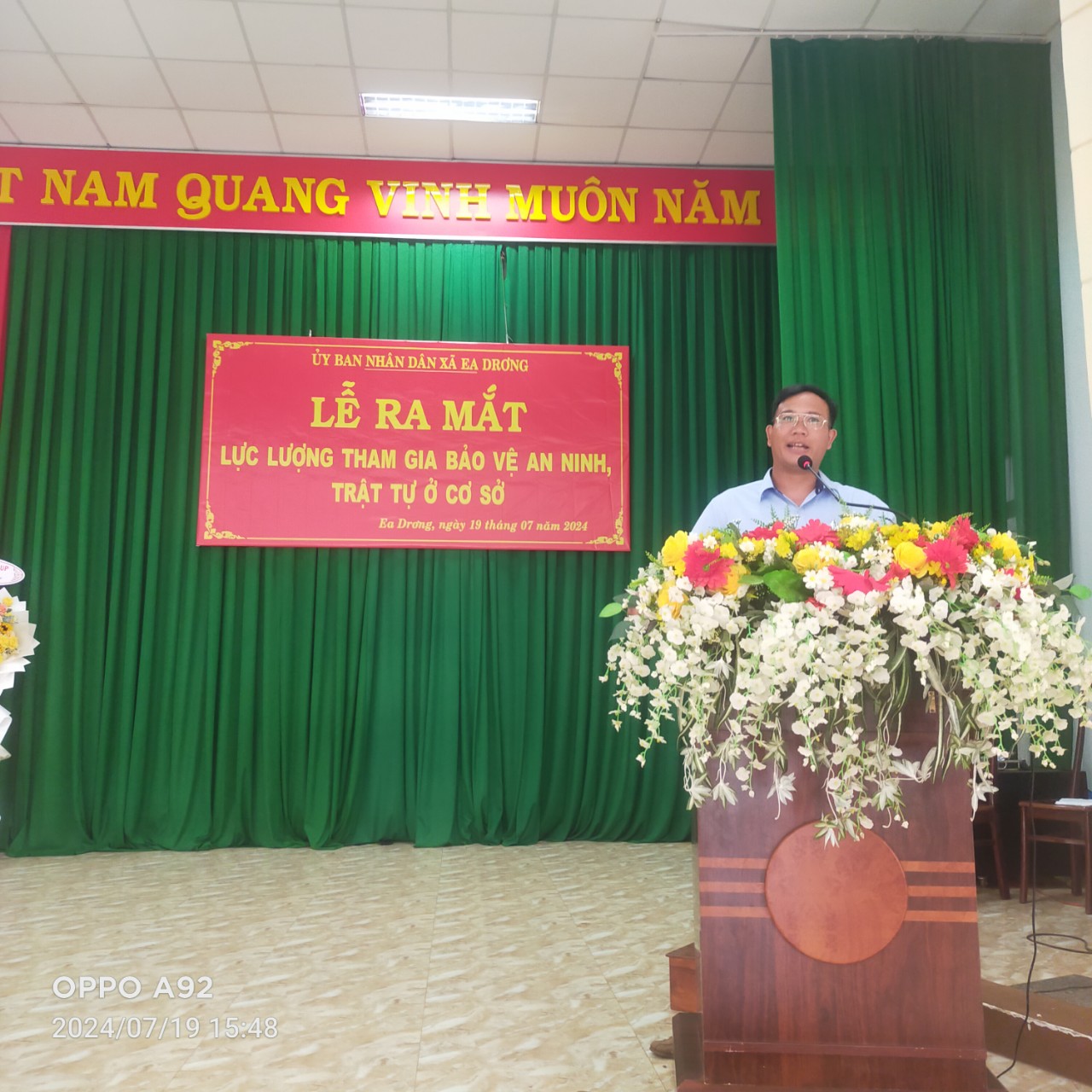 xã Ea Drơng: Tổ chức Lễ ra mắt lực lượng tham gia bảo vệ An ninh trật tự tại cơ sở