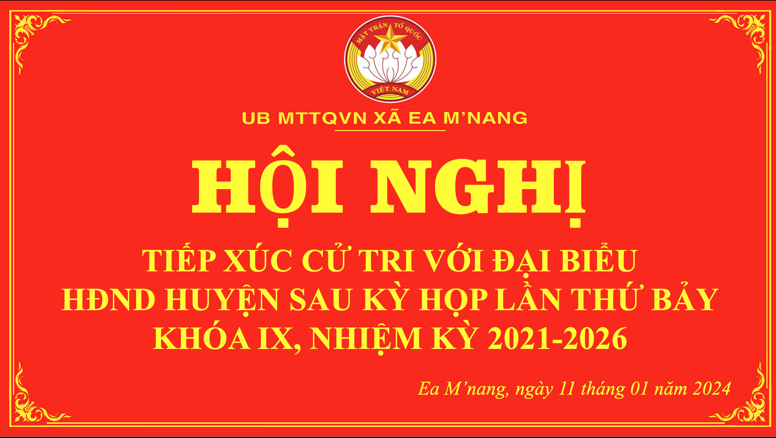 XÃ EA M'NANG TỔ CHỨC HỘI NGHỊ TIẾP XÚC CỬ TRI VỚI ĐẠI BIỂU HĐND HUYỆN SAU KỲ HỌP LẦN THỨ BẢY, KHOÁ IX, NHIỆM KỲ 2021 - 2026