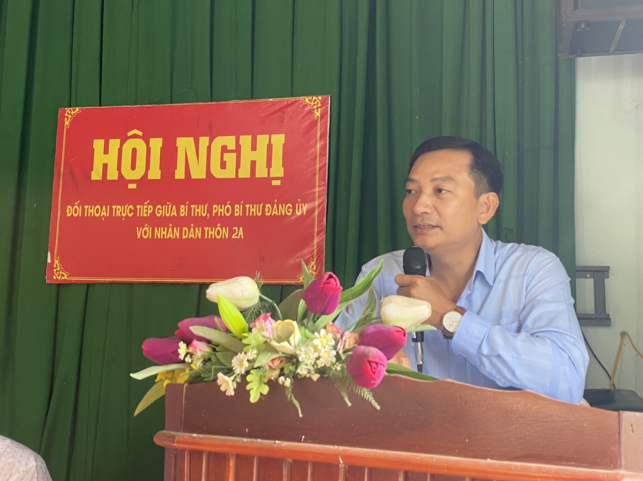 Hội nghị đối thoại trực tiếp giữa Bí thư, Phó bí thư Đảng ủy  với cán bộ và nhân dân thôn 2A