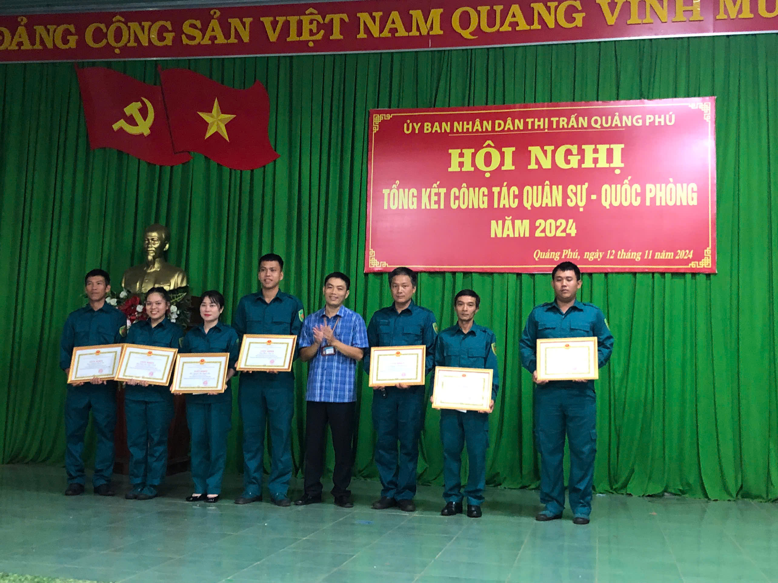 THỊ TRẤN QUẢNG PHÚ TỔNG KẾT CÔNG TÁC QUÂN SỰ- QUỐC PHÒNG NĂM 2024.