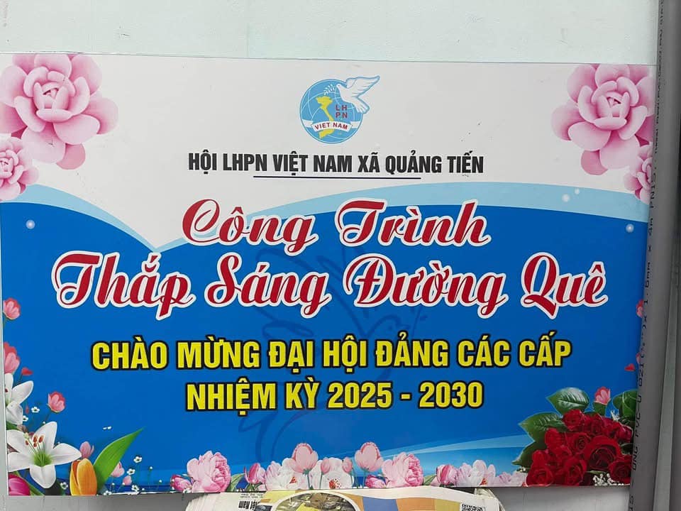 CÔNG TRÌNH “THẮP SÁNG ĐƯỜNG QUÊ” CHÀO MỪNG ĐẠI HỘI ĐẢNG CÁC CẤP NHIỆM KỲ 2025-2030