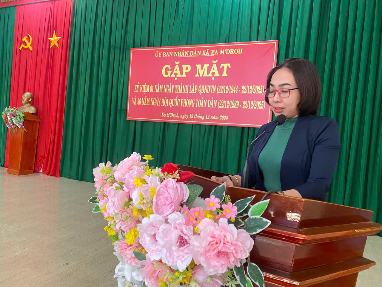 XÃ EA M’DROH TỔ CHỨC GẶP MẶT KỶ NIỆM 81 NĂM NGÀY THÀNH LẬP QĐND VIỆT NAM VÀ 36 NĂM NGÀY HỘI QUỐC PHÒNG TOÀN DÂN